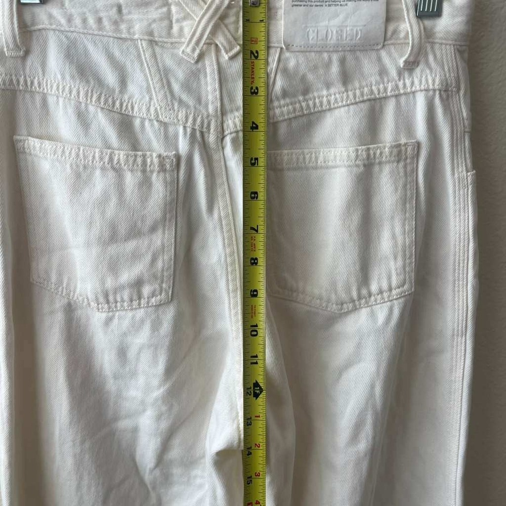 Closed Pedal Pusher High Rise Tapered‎ Jeans Off-White Organic Cotton Size 24 - Picture 6 of 6